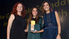 Eshcon director Anya Ledwith (left) and compere Julia Bradbury (right) present the award